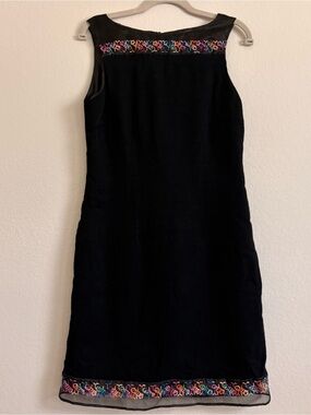 Vintage Lois Snyder Dani Max Dress with Colorful Embroidery- 8 P